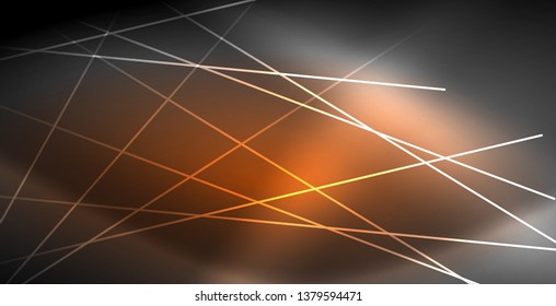 Neon glowing lines, magic energy space light concept, abstract background wallpaper design, vector illustration