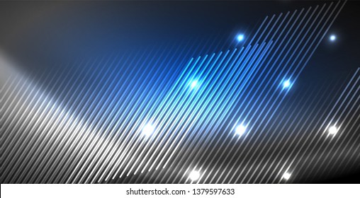 Neon glowing lines, magic energy space light concept, abstract background wallpaper design, vector illustration