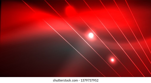 Neon glowing lines, magic energy space light concept, abstract background wallpaper design, vector illustration