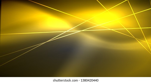 Neon glowing lines, magic energy space light concept, abstract background wallpaper design, vector illustration