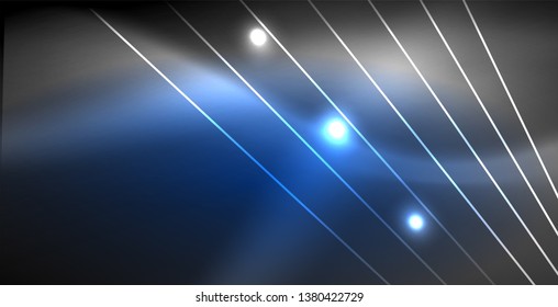 Neon glowing lines, magic energy space light concept, abstract background wallpaper design, vector illustration