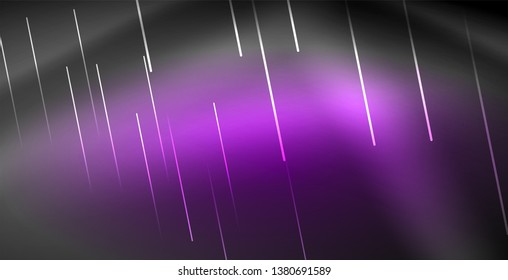 Neon glowing lines, magic energy space light concept, abstract background wallpaper design, vector illustration