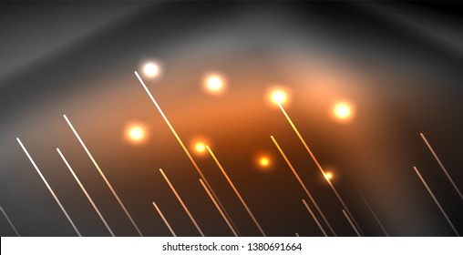 Neon glowing lines, magic energy space light concept, abstract background wallpaper design, vector illustration