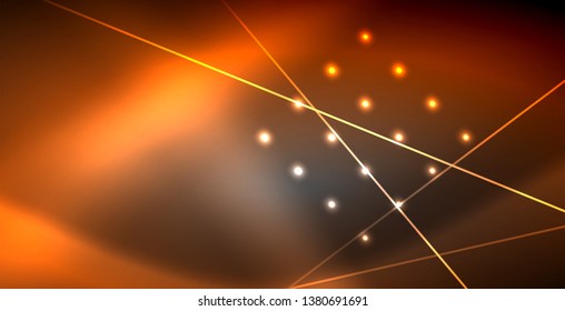 Neon glowing lines, magic energy space light concept, abstract background wallpaper design, vector illustration