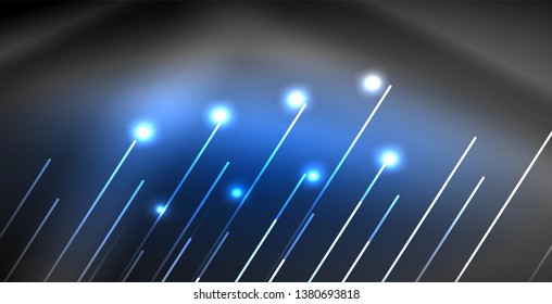 Neon glowing lines, magic energy space light concept, abstract background wallpaper design, vector illustration