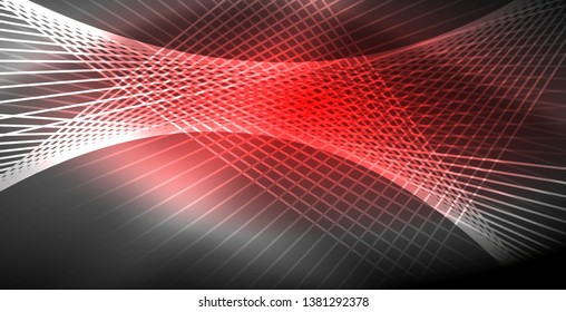 Neon glowing lines, magic energy space light concept, abstract background wallpaper design, vector illustration