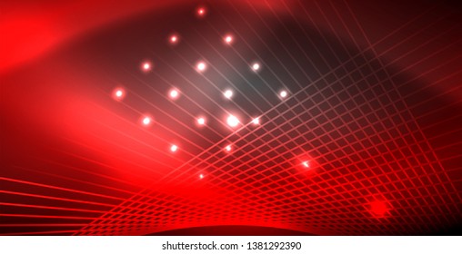 Neon glowing lines, magic energy space light concept, abstract background wallpaper design, vector illustration