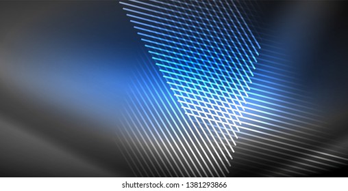 Neon glowing lines, magic energy space light concept, abstract background wallpaper design, vector illustration