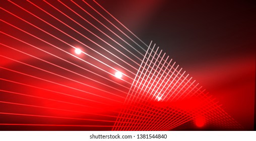 Neon glowing lines, magic energy space light concept, abstract background wallpaper design, vector illustration