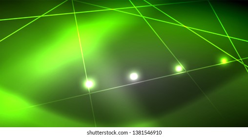 Neon glowing lines, magic energy space light concept, abstract background wallpaper design, vector illustration