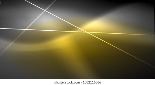 Neon glowing lines, magic energy space light concept, abstract background wallpaper design, vector illustration
