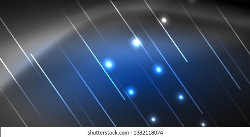 Neon glowing lines, magic energy space light concept, abstract background wallpaper design, vector illustration