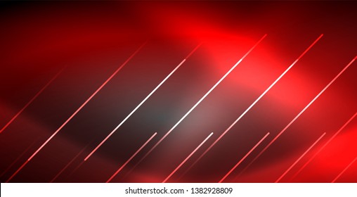 Neon glowing lines, magic energy space light concept, abstract background wallpaper design, vector illustration