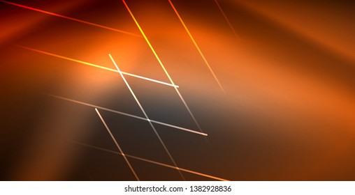Neon glowing lines, magic energy space light concept, abstract background wallpaper design, vector illustration