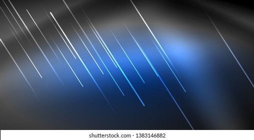 Neon glowing lines, magic energy space light concept, abstract background wallpaper design, vector illustration