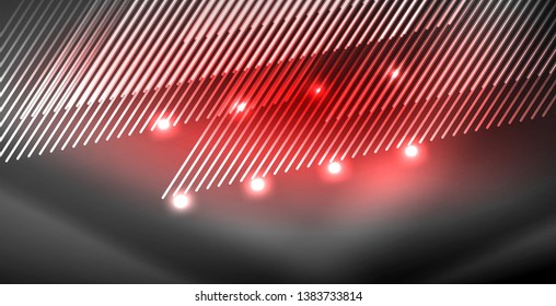 Neon glowing lines, magic energy space light concept, abstract background wallpaper design, vector illustration