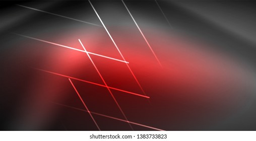 Neon glowing lines, magic energy space light concept, abstract background wallpaper design, vector illustration