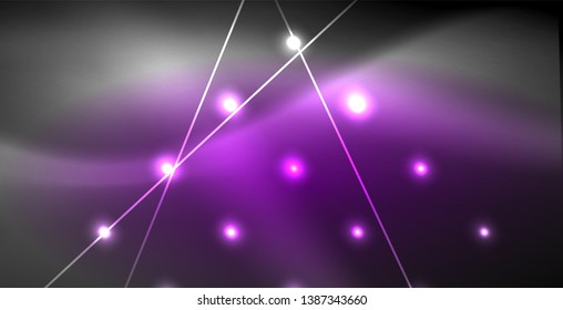 Neonleuchtende Linien, magisches Energieraum-Lichtkonzept, abstrakter Hintergrund, Tapete-Design, Vektorgrafik