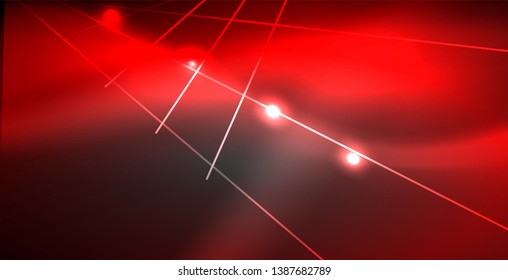 Neon glowing lines, magic energy space light concept, abstract background wallpaper design, vector illustration