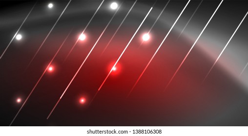 Neon glowing lines, magic energy space light concept, abstract background wallpaper design, vector illustration