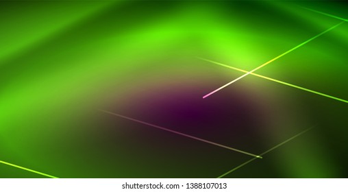 Neon glowing lines, magic energy space light concept, abstract background wallpaper design, vector illustration