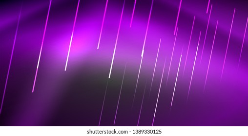Neonleuchtende Linien, magisches Energieraum-Lichtkonzept, abstrakter Hintergrund, Tapete-Design, Vektorgrafik