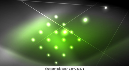 Neon glowing lines, magic energy space light concept, abstract background wallpaper design, vector illustration