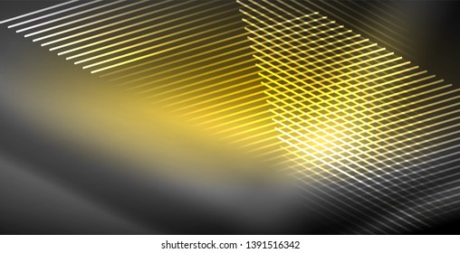 Neon glowing lines, magic energy space light concept, abstract background wallpaper design, vector illustration