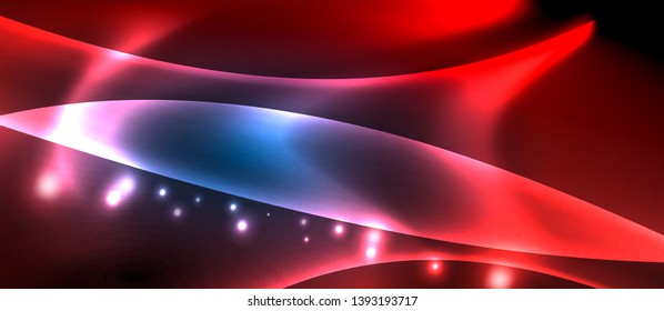 Neon glowing lines, magic energy space light concept, abstract background wallpaper design, vector illustration