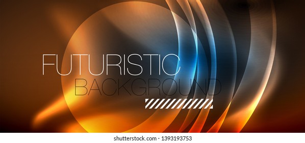 Neon glowing lines, magic energy space light concept, abstract background wallpaper design, vector illustration