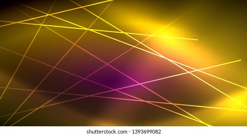 Neonleuchtende Linien, magisches Energieraum-Lichtkonzept, abstrakter Hintergrund, Tapete-Design, Vektorgrafik