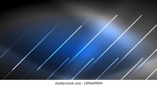 Neonleuchtende Linien, magisches Energieraum-Lichtkonzept, abstrakter Hintergrund, Tapete-Design, Vektorgrafik
