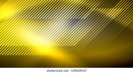 Líneas brillantes de neón, concepto de luz espacial mágica, diseño de fondo abstracto de fondo de fondo, ilustración vectorial