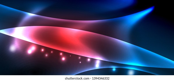 Neonleuchtende Linien, magisches Energieraum-Lichtkonzept, abstrakter Hintergrund, Tapete-Design, Vektorgrafik