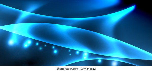 Neon glowing lines, magic energy space light concept, abstract background wallpaper design, vector illustration