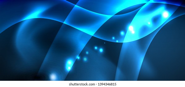 Neon glowing lines, magic energy space light concept, abstract background wallpaper design, vector illustration