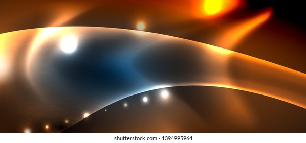 Neon glowing lines, magic energy space light concept, abstract background wallpaper design, vector illustration