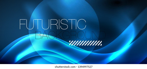 Líneas brillantes de neón, concepto de luz espacial mágica, diseño de fondo abstracto de fondo de fondo, ilustración vectorial