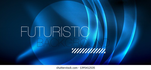 Neon glowing lines, magic energy space light concept, abstract background wallpaper design, vector illustration
