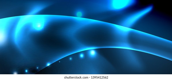 Neon glowing lines, magic energy space light concept, abstract background wallpaper design, vector illustration