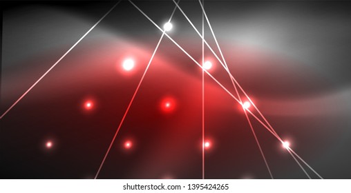 Neon glowing lines, magic energy space light concept, abstract background wallpaper design, vector illustration