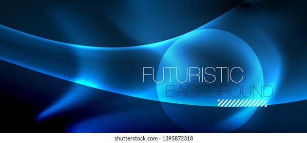 Neon glowing lines, magic energy space light concept, abstract background wallpaper design, vector illustration