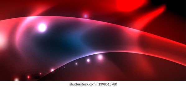 Neon glowing lines, magic energy space light concept, abstract background wallpaper design, vector illustration