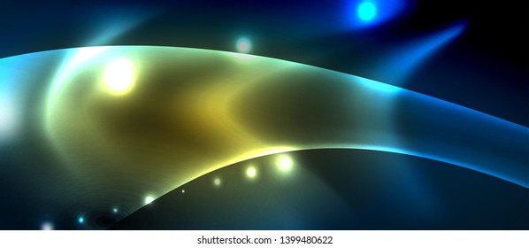 Neonleuchtende Linien, magisches Energieraum-Lichtkonzept, abstrakter Hintergrund, Tapete-Design, Vektorgrafik