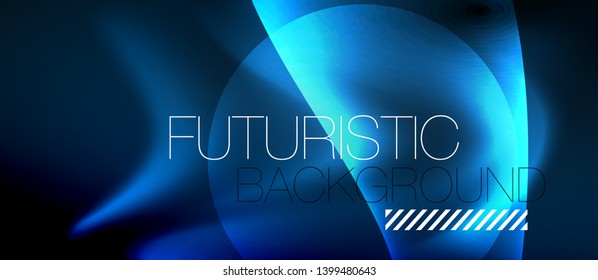 Neon glowing lines, magic energy space light concept, abstract background wallpaper design, vector illustration