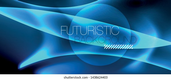 Neon glowing lines, magic energy space light concept, abstract background wallpaper design, vector illustration