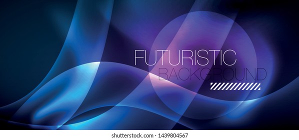 Neon glowing lines, magic energy space light concept, abstract background wallpaper design, vector illustration