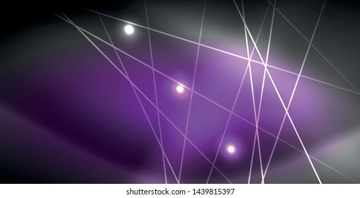 Neonleuchtende Linien, magisches Energieraum-Lichtkonzept, abstrakter Hintergrund, Tapete-Design, Vektorgrafik