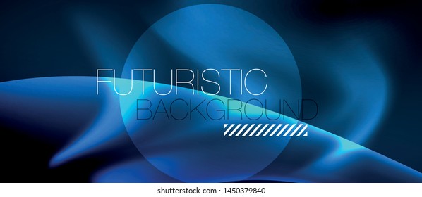 Neon glowing lines, magic energy space light concept, abstract background wallpaper design, vector illustration