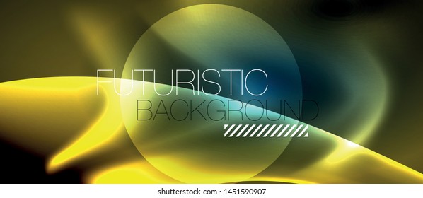 Neon glowing lines, magic energy space light concept, abstract background wallpaper design, vector illustration